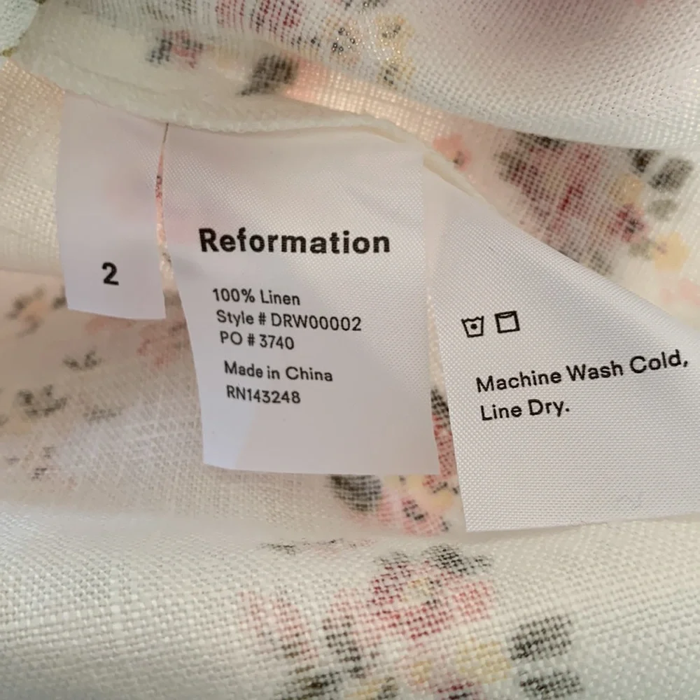 Reformation White Floral Mini Dress with Pink & Green Accents - Picture 11 of 11